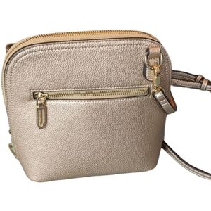 Katie Q Metallic Taupe w/ Gold Accents Cross Body Purse